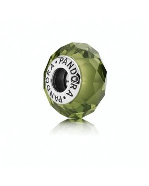 PANDORA Accessoires ,Groen ,Olijfgroene Facet Bedel