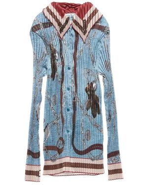 Acne Studios Overhemden ,Veelkleurig ,Denim Geplooide Button-Up - Blauw