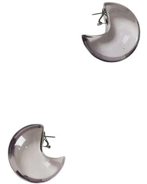 Emporio Armani Halfmoon Clipon Ohrringe Lila Juwel - Mettallic