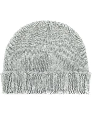 Drumohr Cashmere Kabel Gebreide Beanie - Grijs