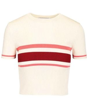 Self-Portrait Round-Neck Knitwear - Rosso