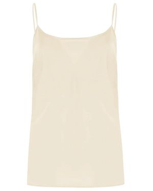 D.exterior Satijnen Tanktop Met V-Hals - Naturel