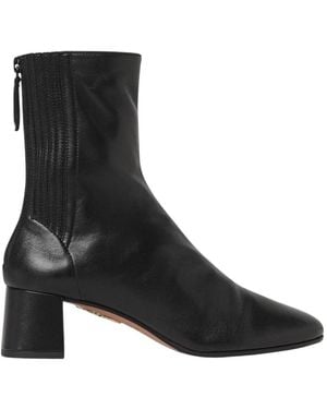 Aquazzura Leren Enkelboots Met Blokhak - Zwart