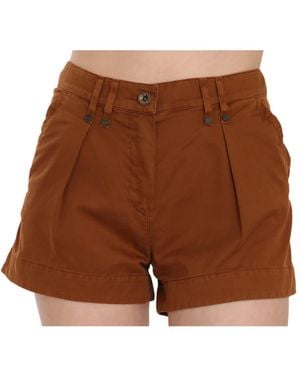 Plein Sud Mid Waist Mini Short - Braun