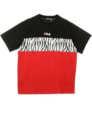 Fila Herren Tee Schwarz/Rot/Weiß Stylisches Shirt