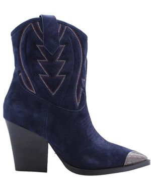 Lola Cruz Cowboy & Biker Boots - Blue
