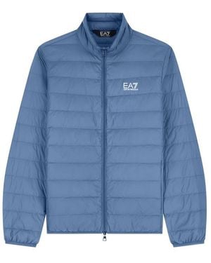 EA7 Jassen ,Blauw ,Packable Down Jacket With Front Zip