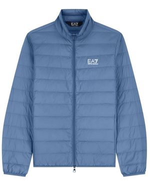 EA7 Jassen ,Blauw ,Packable Down Jacket With Front Zip