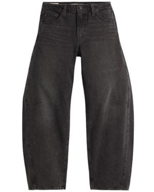 Levi's Jeans ,Zwart ,Katoen Zwarte Baggy Dad Barrel Jeans