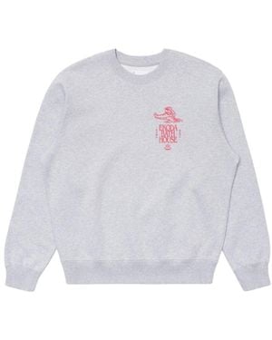 Edwin Hoodies & Sweatvesten ,Grijs ,Katoen Ekoda Bath House Sweat - Wit