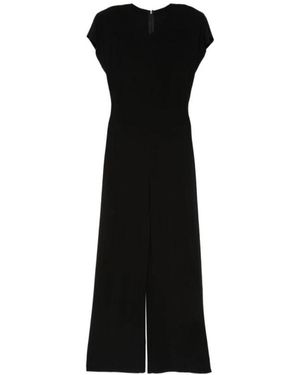 Norma Kamali Short-Sleeve Jumpsuit - Zwart