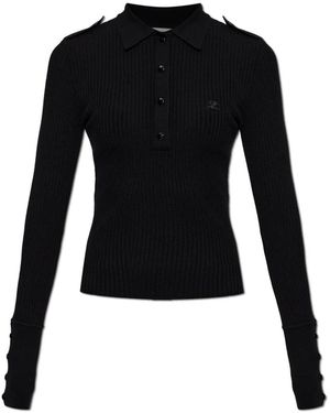 Courreges V-Neck Strickware - Schwarz