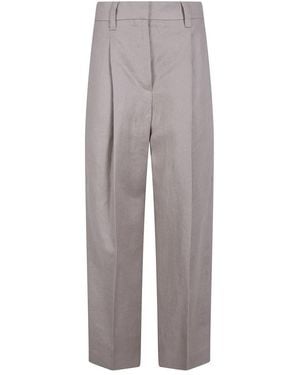Brunello Cucinelli Broeken ,Wide Broeken - Grijs