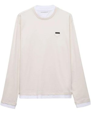 Prada Round-Neck Knitwear - Blanco