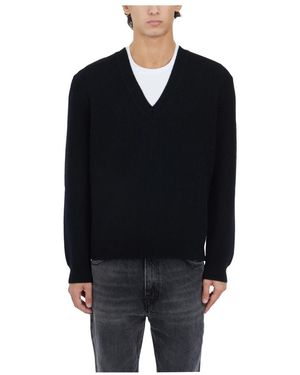 Seven Gauge V-Neck Knitwear - Zwart