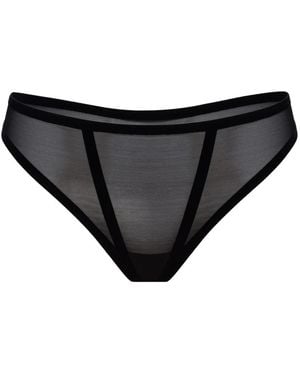 Wolford Ondergoed ,Zwart ,Wol Bonded To Tulle String