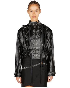 Rabanne Eyelet Biker Jacket - Schwarz