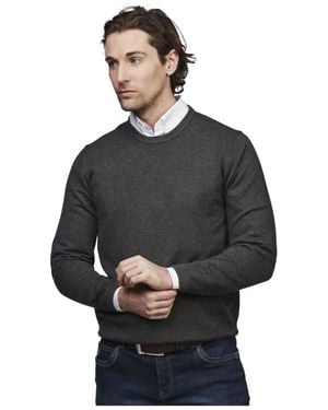 Hansen & Jacob Grüner fischgrätenstrickpullover - Schwarz
