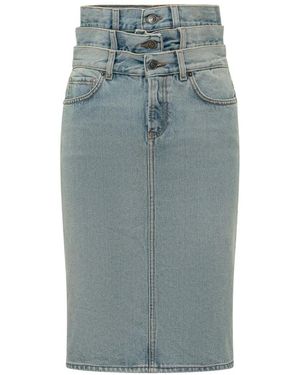 Fiorucci Denim Midi Rok - Blauw
