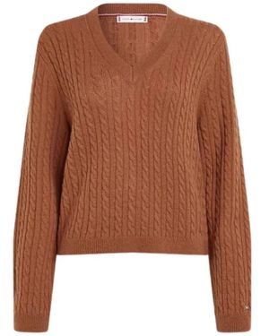Tommy Hilfiger V-Neck Knitwear - Bruin