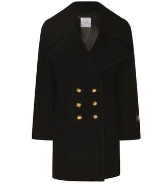 Patou Double-Breasted Coats - Black