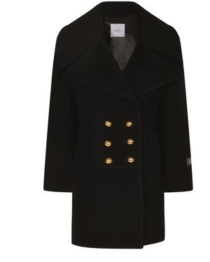 Patou Jassen ,Zwart ,Wol Double-Breasted Midi Coat