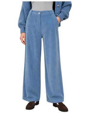 Kocca Broeken ,Blauw ,Wijde Corduroy Broeken