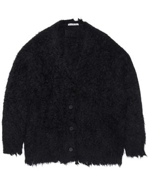 Acne Studios Schwarzer Mohair Wollpullover - Blau