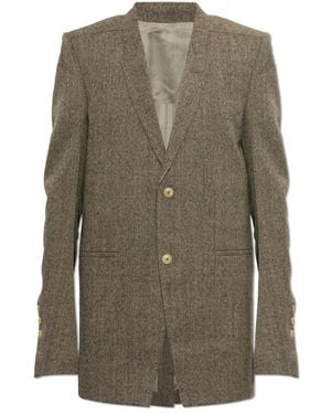 Rick Owens Wolblazer Met Enkele Split - Groen