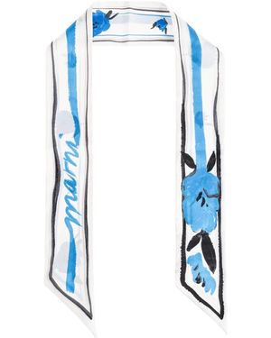 Marni Accessoires ,Veelkleurig ,Silk Scarf - Blauw