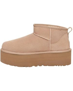 UGG Schoenen ,Leer Classic Ultra Mini Platform - Naturel