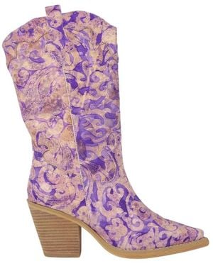 Alma En Pena. Cowboy & Biker Boots - Purple