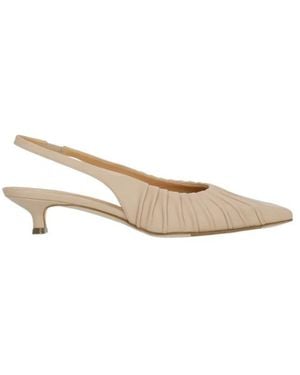 Julie Dee Schoenen ,Roze ,Leer Gepooide Slingback Pumps - Naturel
