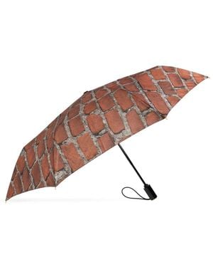 Moschino Accessoires ,Bruin ,Polyester Openclose Bedrukte Paraplu