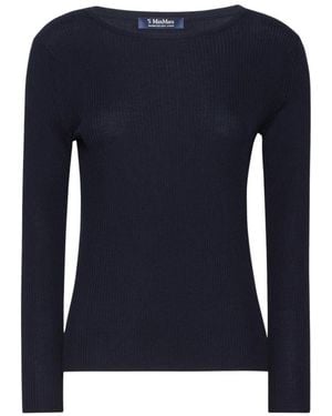 Max Mara Truien & Vesten ,Blauw ,Ronde Hals Gebreid