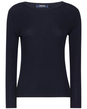 Max Mara Rundhals-Strickpullover - Blau