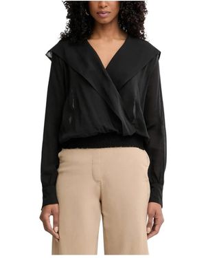 Pinko Overhemden ,Zwart ,Katoen Castiglione Blusa Voile