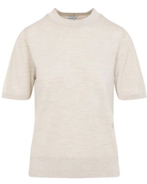 Burberry Round-Neck Knitwear - Natural