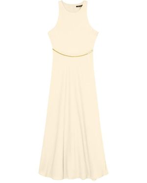 ARMANI EXCHANGE Kleedjes ,Geel ,Satijn Zwevende Satijn-Crepe Midi Jurk - Naturel