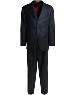 Brunello Cucinelli Pinstripe Wool Suit - Zwart