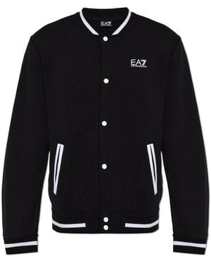 EA7 Bomberjack-Stijl Sweatshirt Met Rits - Zwart