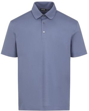 ZEGNA Cotton Polo - Blauw