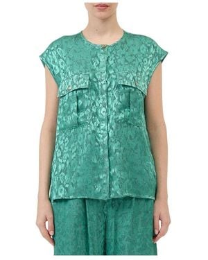 Just Cavalli Ärmelloses Top Mit Leopardenmuster - Grün