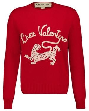 Valentino Garavani Round-Neck Knitwear - Red
