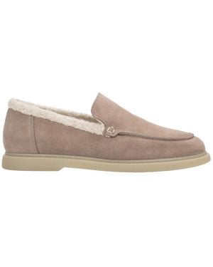 ESTRO Gefütterte Velours-Loafer - Grau
