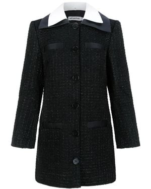 Self-Portrait Single-Breasted Coats - Black
