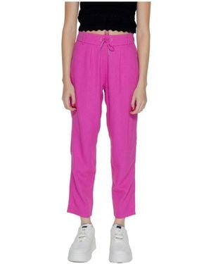 ONLY High-Waisted Wide-Leg Broeken - Roze