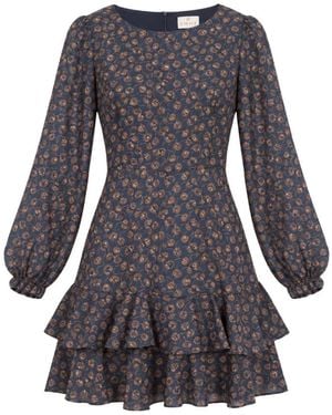 Marella Crêpe-Kleid Mit Rüschen Emmcambra - Grau