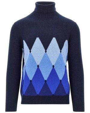 Ballantyne Diamond Rollkragenpullover - Blau