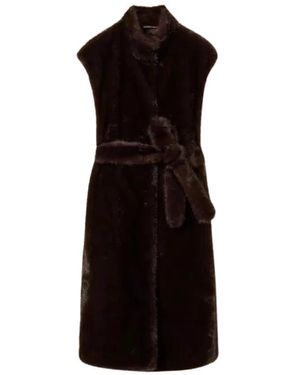Twinset Lange Nepbont Gilet - Zwart